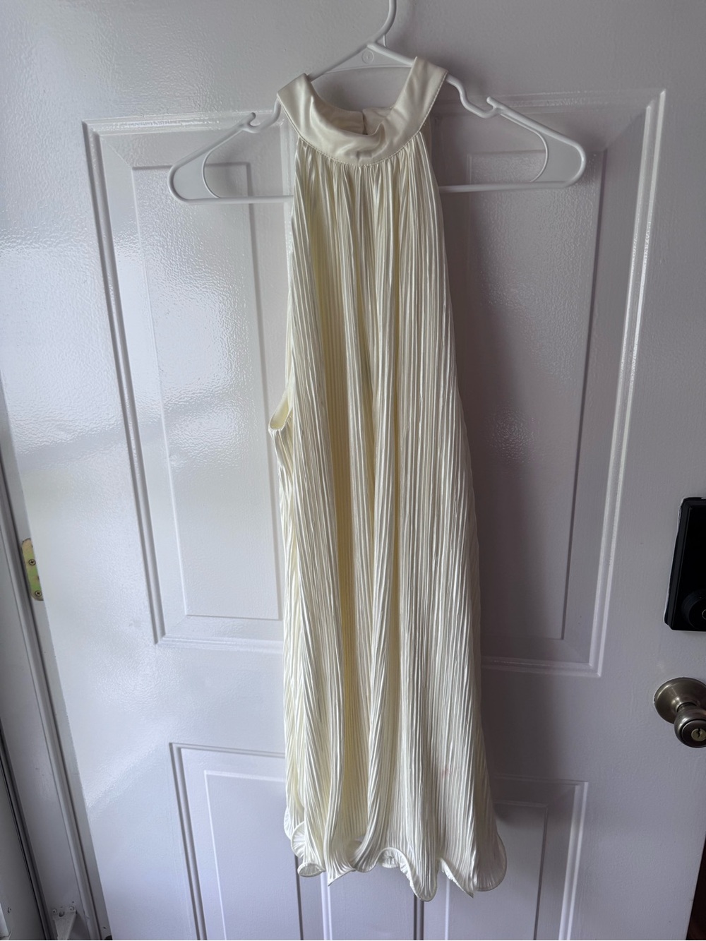 Lulu Pleated Cream Dress